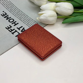 آینه جیبی دوطرفه مدل شاین دار مستطیل چرم 8.5cm در 6cm