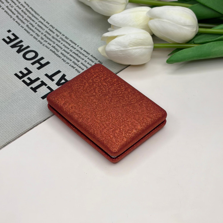 آینه جیبی دوطرفه مدل شاین دار مستطیل چرم 8.5cm در 6cm