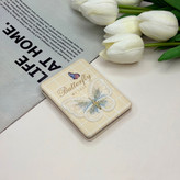 آینه جیبی دوطرفه چرم مستطیل طرح پروانه برجسته8.5cm در 6cm