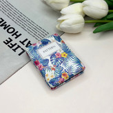 آینه جیبی دوطرفه طرح پترن گلدار مستطیل چرم8.5cm در 6cm
