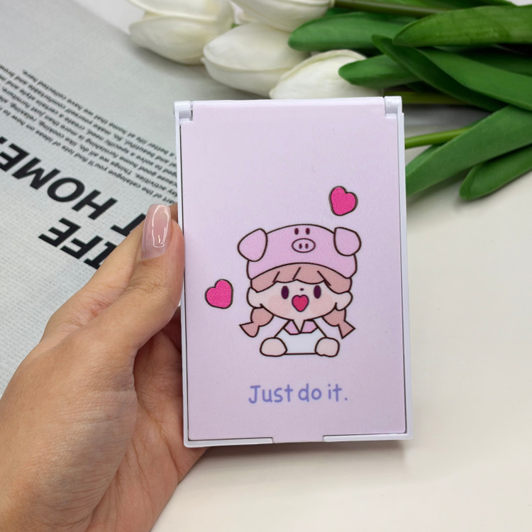آینه جیبی طرح فانتزی مشاغل just do it مستطیلی 11cm در 7cm