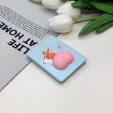 آینه جیبی دوطرفه چرمی پیکسل برجسته سیلیکونی مستطیلی 8.5cm در 6cm