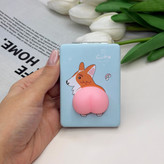 آینه جیبی دوطرفه چرمی پیکسل برجسته سیلیکونی مستطیلی 8.5cm در 6cm