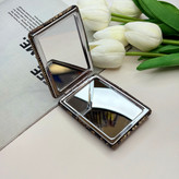 آینه جیبی دوطرفه مستطیلی طرح پوست مار چرم 8.5cm در 6cm