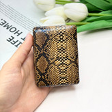 آینه جیبی دوطرفه مستطیلی طرح پوست مار چرم 8.5cm در 6cm