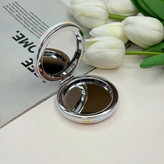 آینه جیبی دوطرفه طرح گل بهاری دایره ای چرم 7cm