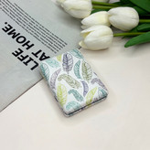 آینه جیبی دوطرفه طرح برگ مستطیلی چرم 8.5cm در 6cm