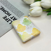 آینه جیبی دوطرفه طرح برگ مستطیلی چرم 8.5cm در 6cm
