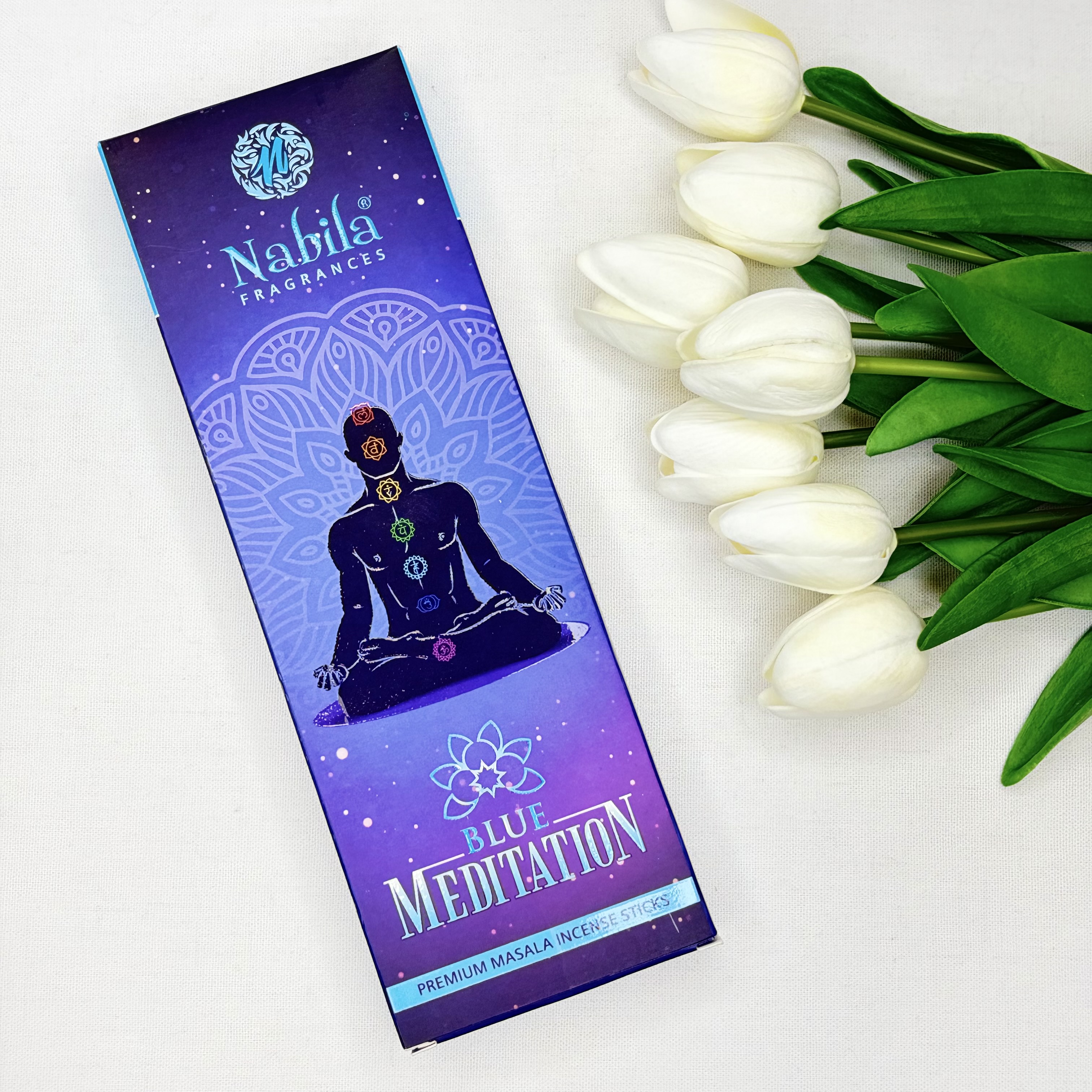 عود شاخه ای ۵۰ گرمی  دست ساز مدل blue meditation مدیتیشن
