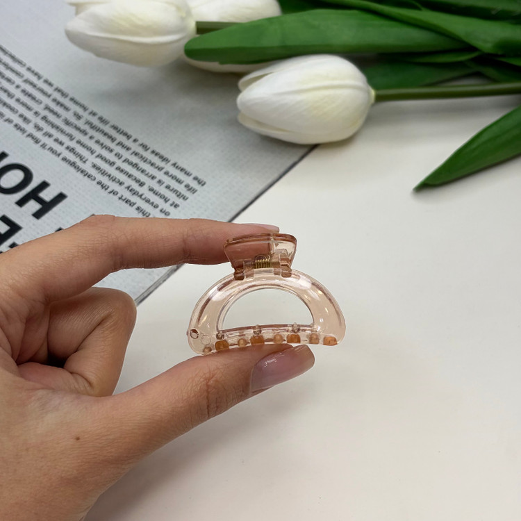 کلیپس مدل نیم دایره سایز کوچک رنگ نود براق 3.5cm
