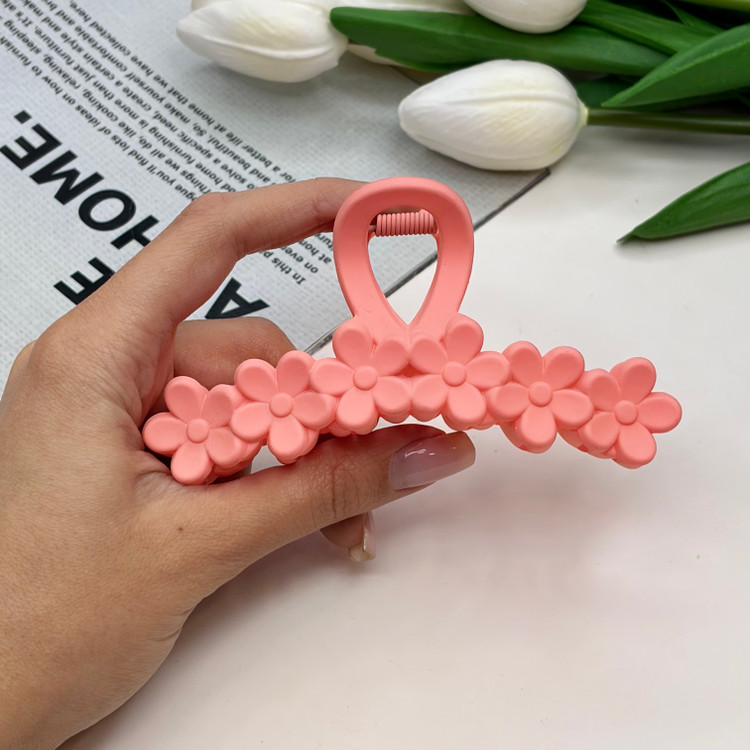 کلیپس مدل گل گلی پیوسته خطی سایز بزرگ رنگی مات11cm