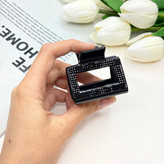 کلیپس ذوزنقه ای نشکن سایز کوچک رنگ مشکی فول نگین5cm