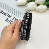 کلیپس نیم دایره نشکن وارداتی رنگ مشکی فول نگین و مروارید8.5cm