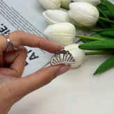 کلیپس فلزی طرح کروسان سایز کوچک رنگ نقره ای2.5cm