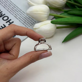 کلیپس فلزی طرح نیم دایره سایز کوچک رنگ نقره ای2.5cm