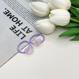 کش موی پیکسل کریستال طرح قلب رنگ بنفش شاین دار جفتی