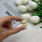 کش موی حوله ای پیکسل طرح تدی رنگ شیری کرم جفتی