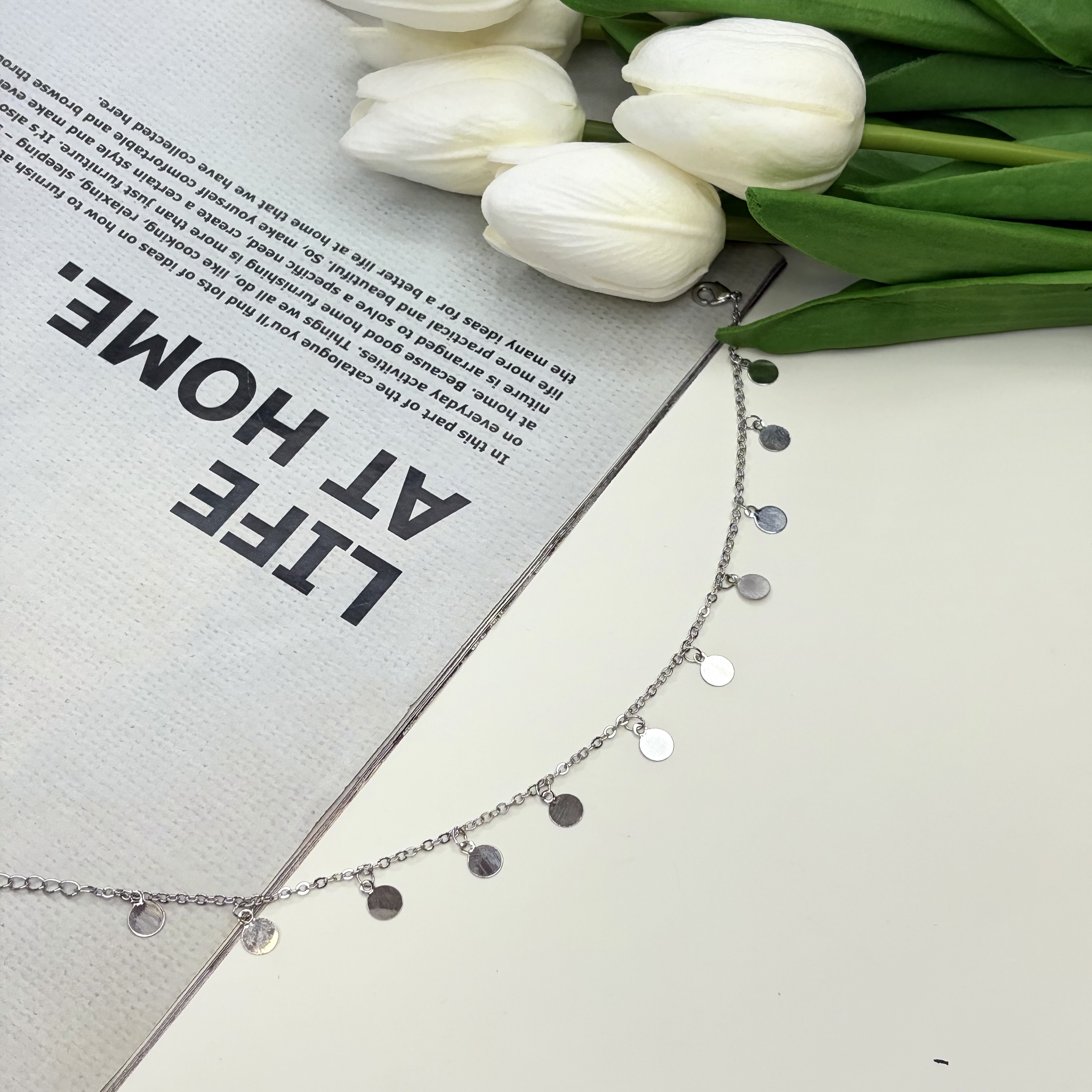 پابند استیل طرح آویز دایره26cm