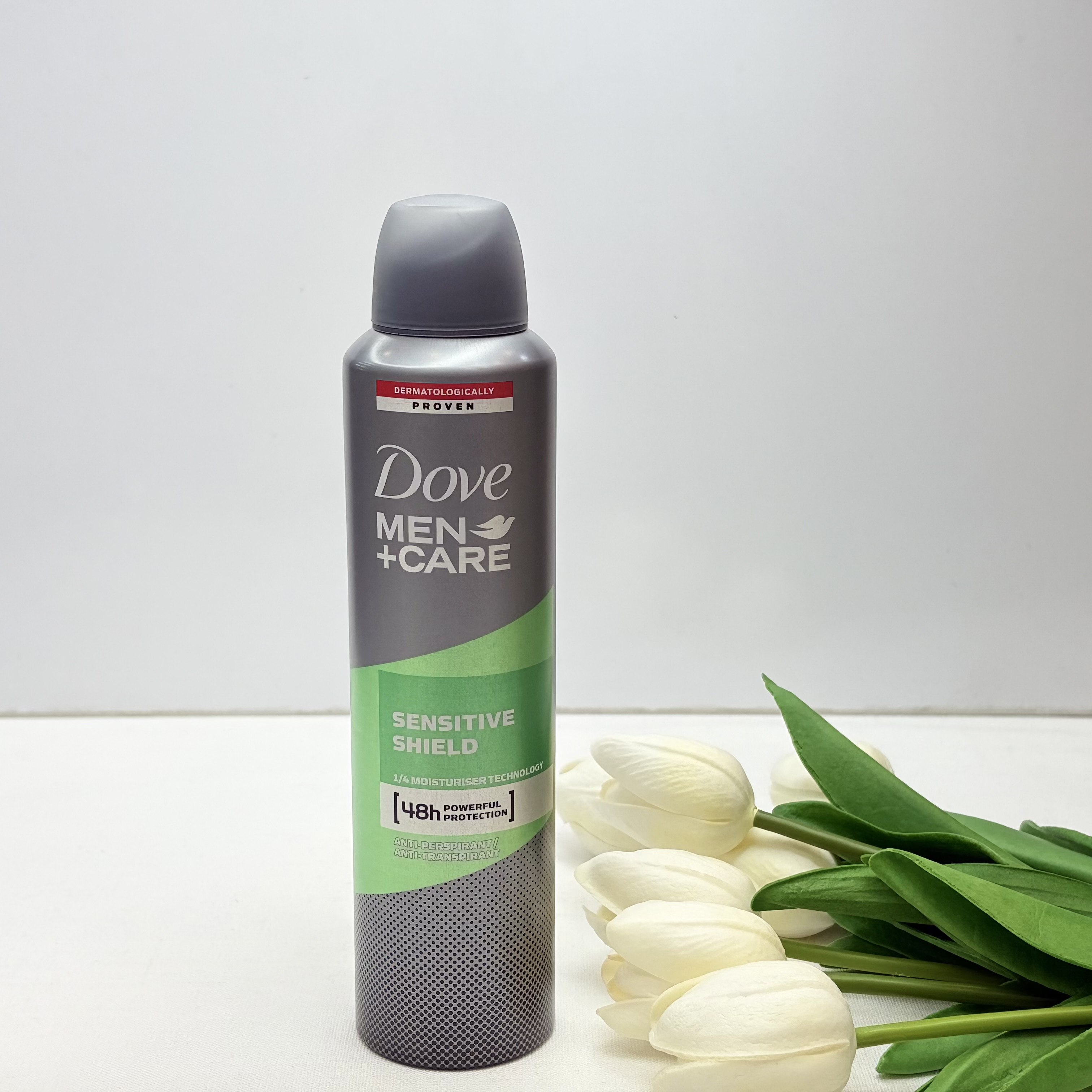 اسپری دئودرانت بدن مردانه SENSITIVE SHIELD سبز ماندگاری 48 ساعته اصلی