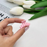 پک ۴تایی گیره مو تق تقی و کلیپس رنگ صورتی گیرمو 6cm وکلپیس 2cm