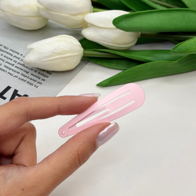 پک ۴تایی گیره مو تق تقی و کلیپس رنگ شیری و صورتی گیرمو 6cm وکلپیس 2cm