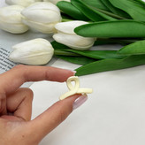 پک ۴تایی گیره مو تق تقی و کلیپس رنگ شیری و صورتی گیرمو 6cm وکلپیس 2cm