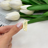پک ۴تایی گیره مو تق تقی و کلیپس رنگ شیری و صورتی گیرمو 6cm وکلپیس 2cm