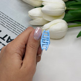 پک ۴تایی گیره مو تق تقی و کلیپس رنگ آبی گیر مو 6cm کلیپس ۲cm