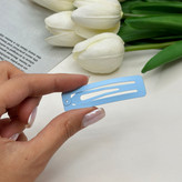 پک ۴تایی گیره مو تق تقی و کلیپس رنگ آبی گیر مو 6cm کلیپس ۲cm