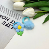 پک دوتایی کش مو حوله ای پیکسل دارطرح گل و خز دار رنگ آبی