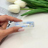 گیره مو براق جفتی تق تقی طرح گلدار وپینترستی رنگ آبی6cm