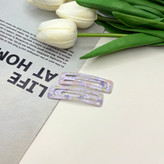 گیره مو براق جفتی تق تقی طرح گلدار وپینترستی رنگ بنفش6cm