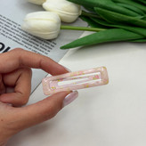 گیره مو براق جفتی تق تقی طرح گلدار وپینترستی رنگ نارنجی6cm