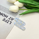 گیره مو جفتی براق تق تقی طرح گلدار وپینترستی رنگ آبی6cm