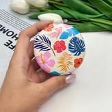 آینه جیبی دوطرفه دایره ای طرح گلدار7cm