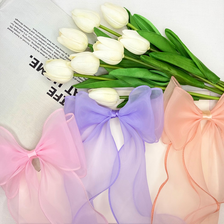 گیره مو انبری حریر دوپاپیونی گیر مو 10cm و بلندی حریر 35cm