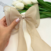 گیره مو انبری حریر دوپاپیونی گیر مو 10cm و بلندی حریر 35cm