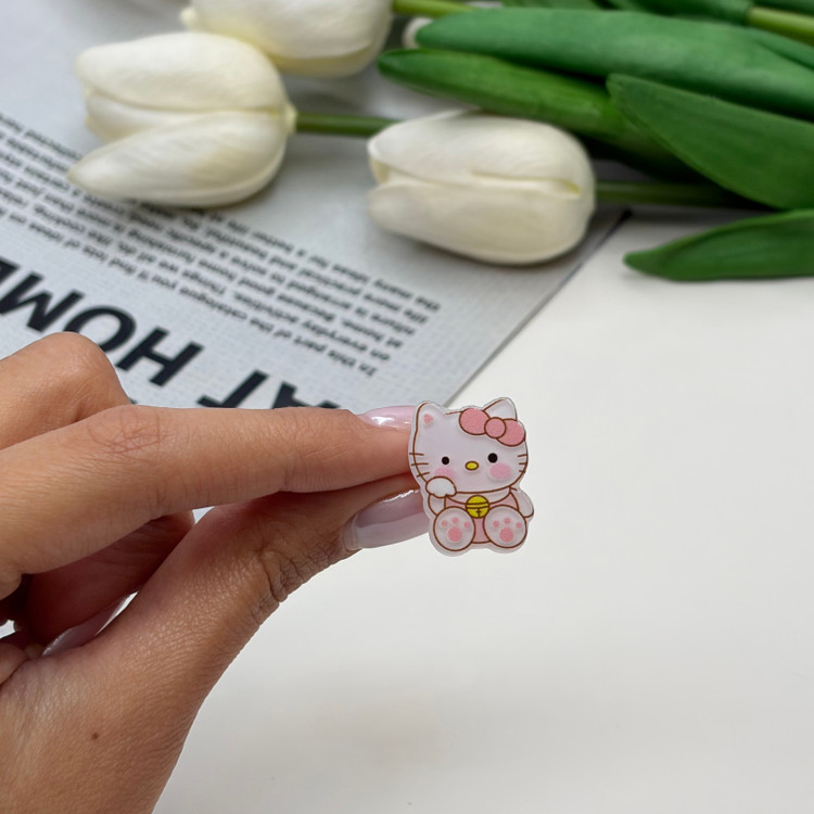 انگشتر بچگانه پیکسل دار طرح کیتی قابلیت تغییر سایز