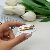 گیره مو انبری سرامیکی جفتی آبنباتی طرح آبنبات رنگ آبی