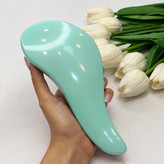 برس مو گره بازکن مدل منحنی مناسب موهای فر و صاف رنگ فیروزه ای بادمجونی طوسی