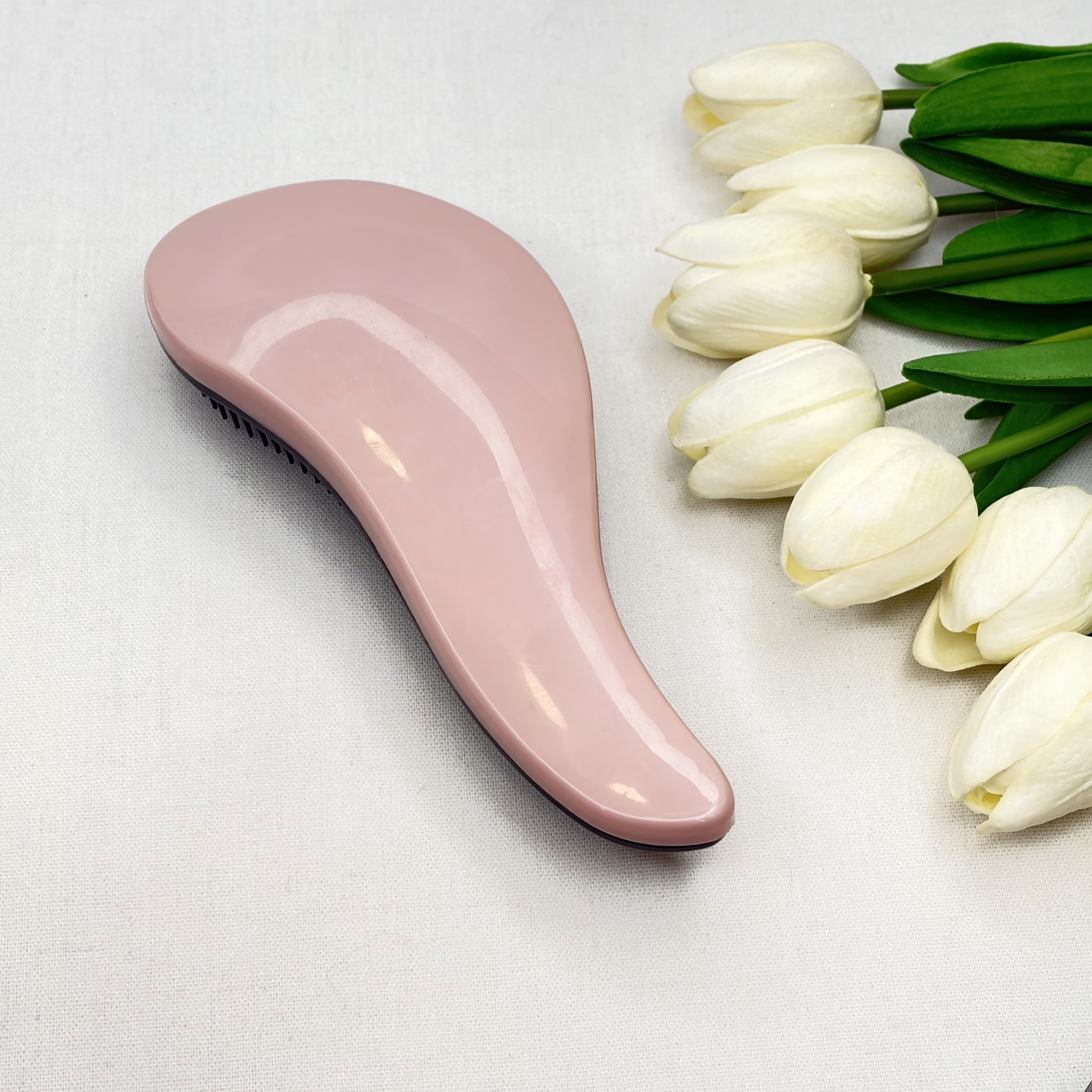 برس مو گره بازکن مدل منحنی مناسب موهای فر و صاف رنگ کالباسی مشکی