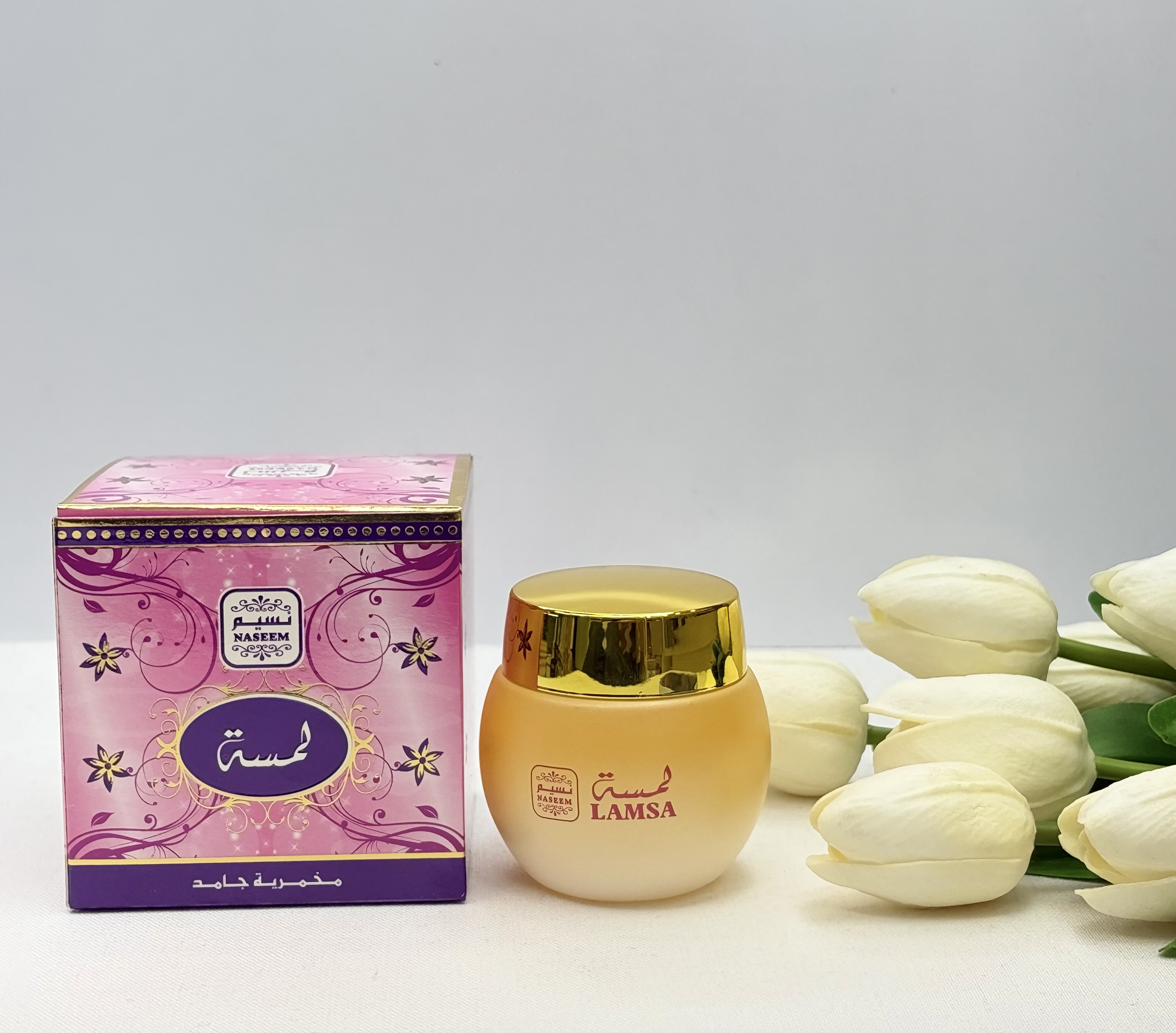 مخمریه جامد عطر کرمی رایحه لمسة ۲۵میل عطر روغنی ماندگاری بالا استفاده مو و بدن حتی نقاط حساس