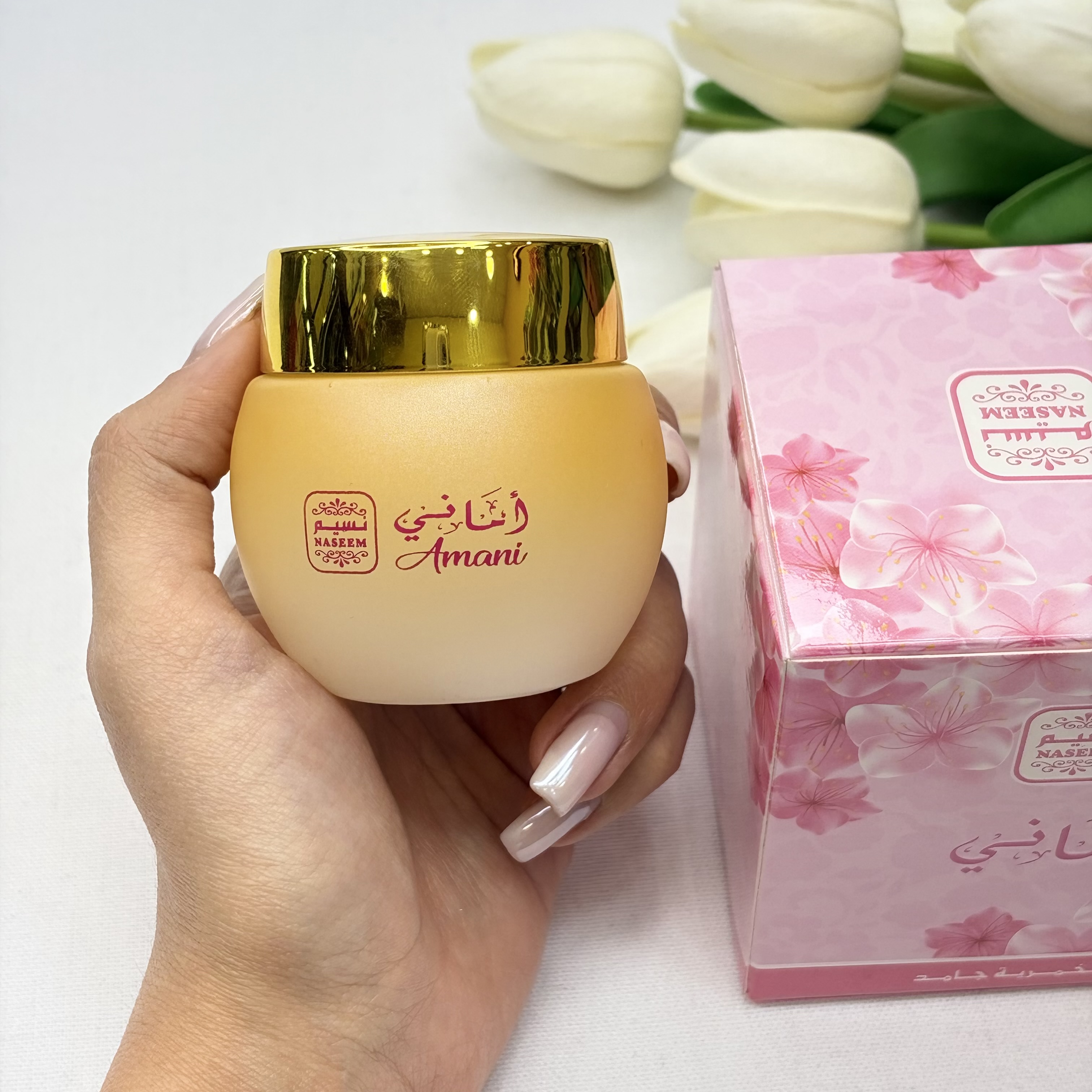 مخمریه جامد عطر کرمی رایحه أمانی ۲۵میل عطر روغنی ماندگاری بالا استفاده مو و بدن حتی نقاط حساس