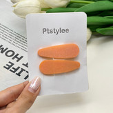 گیره مو تق تقی جفتی طرح اشکی شاین دار رنگ نارنجی ۵cm