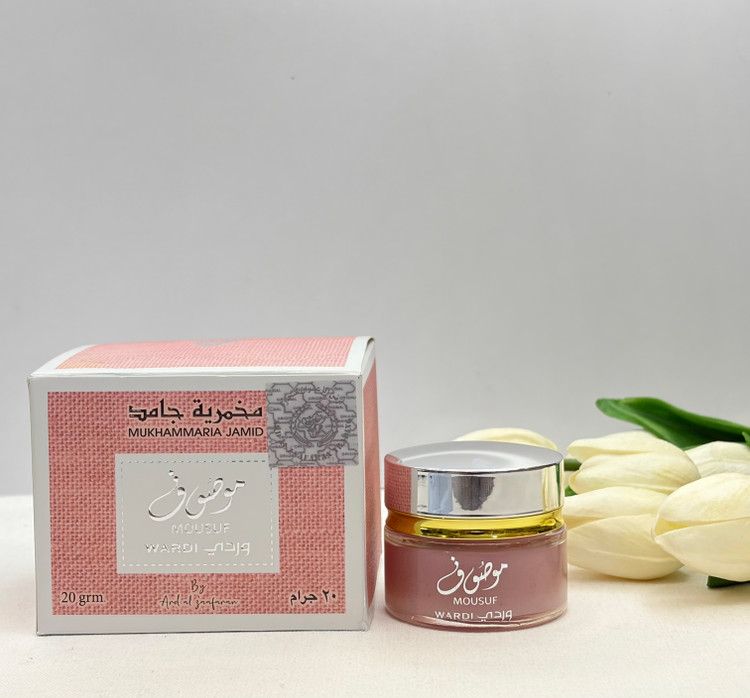 مخمریه جامد،عطر کرمی روغنی مناسب کل بدن و مو حتی نواحی حساس رایحه موصوف وردی صورتی ۲۰گرم