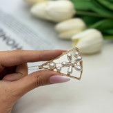گیره مو سنجاق قفلی چفتی دیزاین گل مرواریدی 5cm