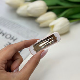 گیره مو تق تقی طرح مستطیل هلالی مات توخالی5/5cm
