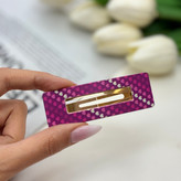 گیره مو تق تقی طرح دار مدل مستطیل توخالی 7cm