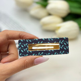 گیره مو تق تقی طرح دار مدل مستطیل توخالی 7cm
