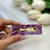 گیره مو تق تقی طرح دار مدل مستطیل توخالی 7cm